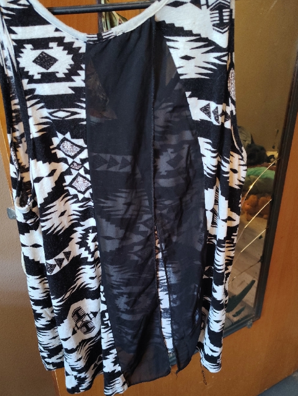 Full Tilt Black & White Aztec Print Tank - Picture 2 of 3